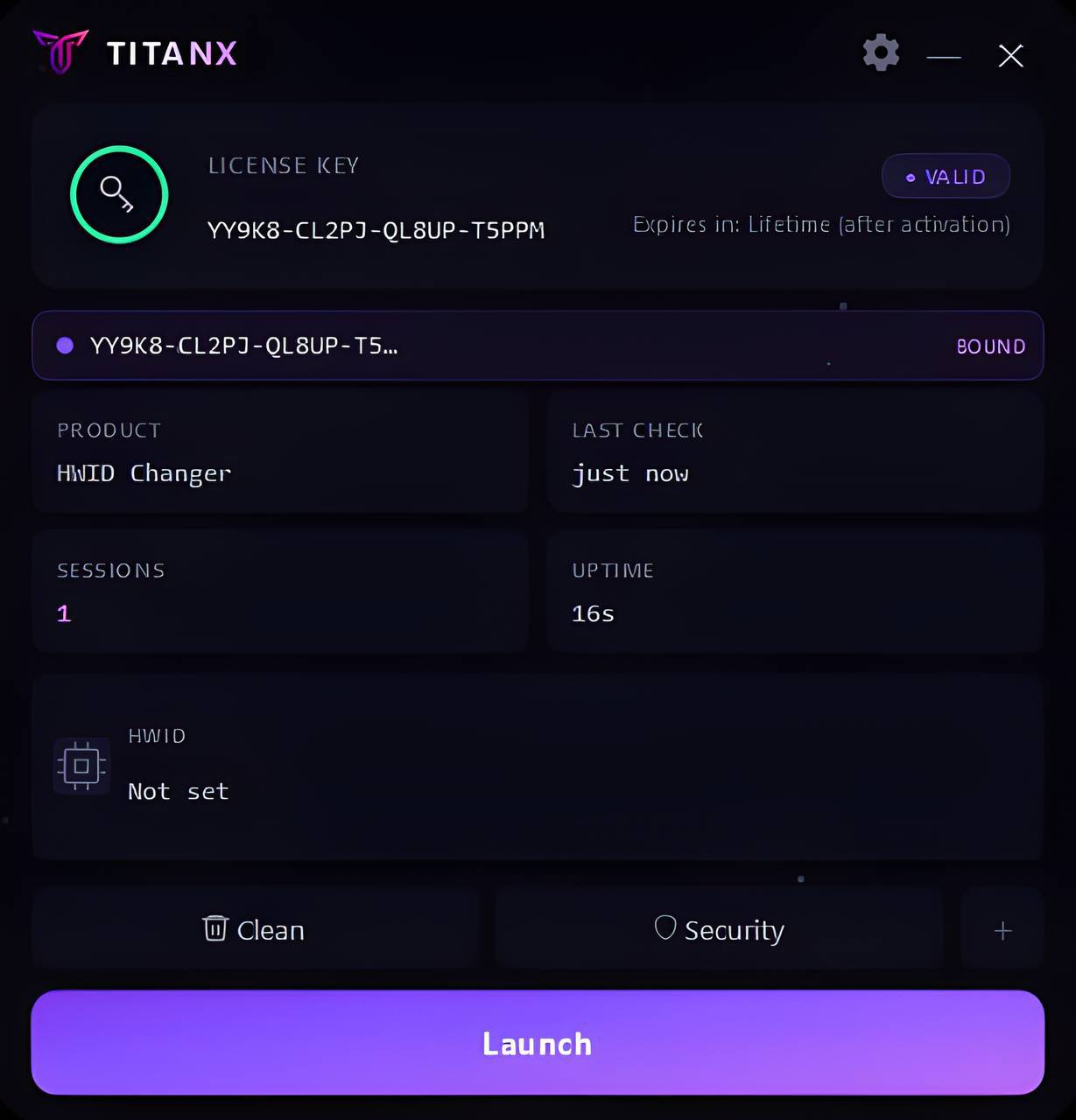 TitanX HWID Changer — spoofer HWID cấp kernel